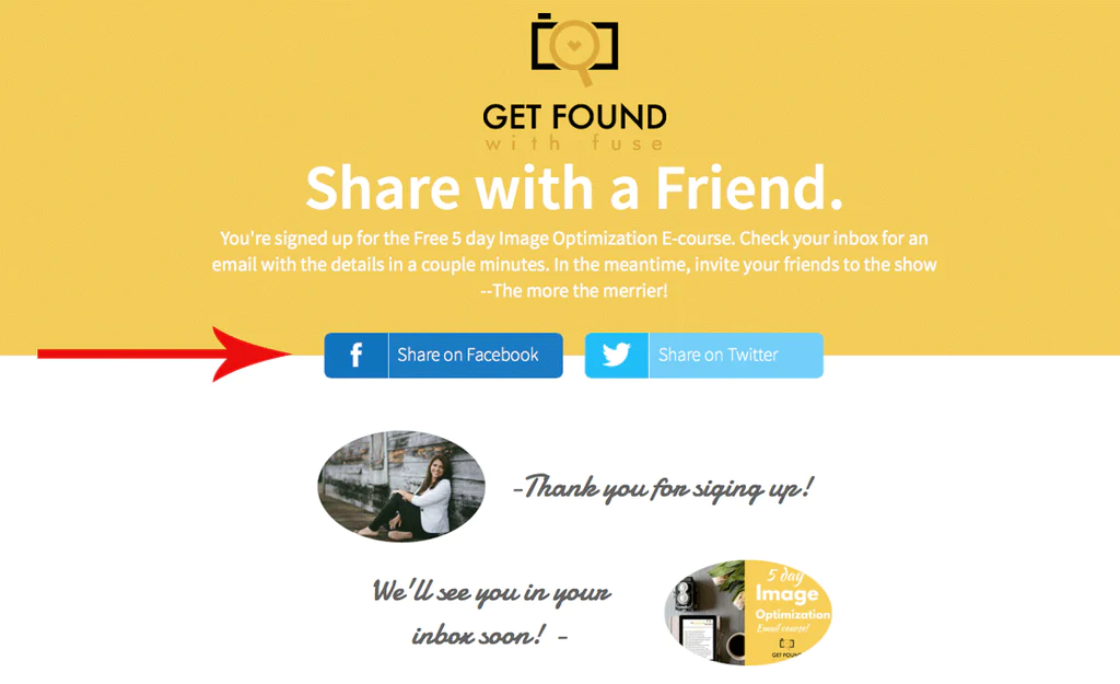 Shopify thank you page