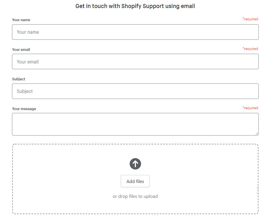 Shopify support