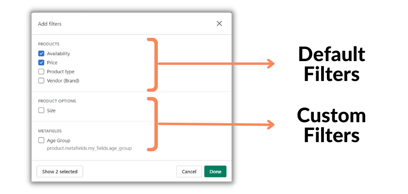 Shopify filters