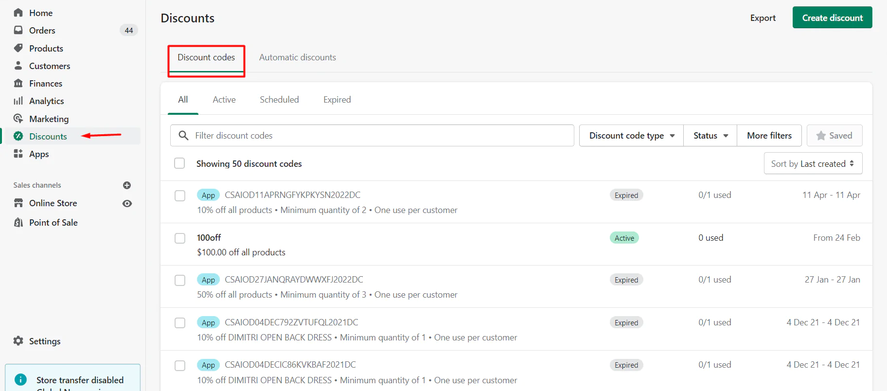 Shopify discounts