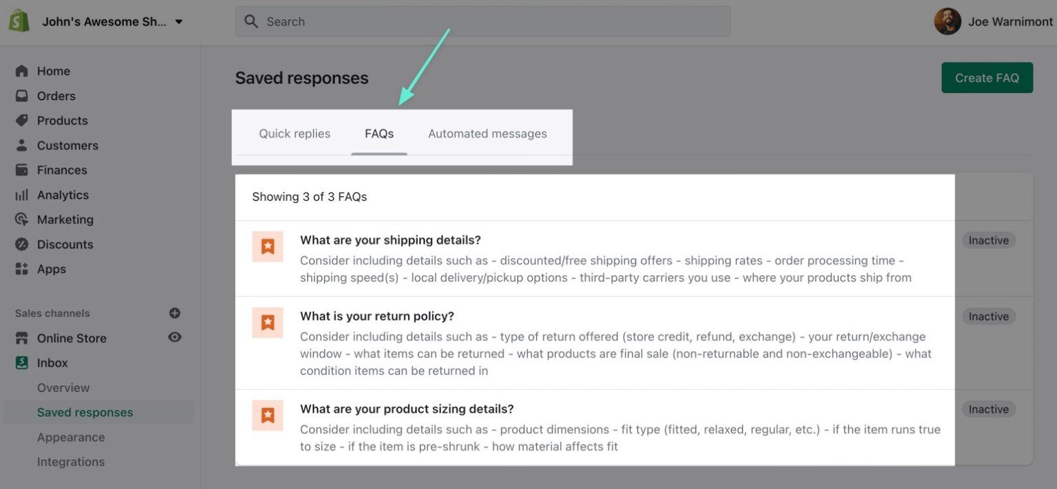 Shopify Inbox