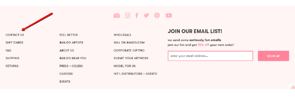 Shopify contact us page