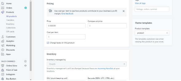 Shopify compare at price