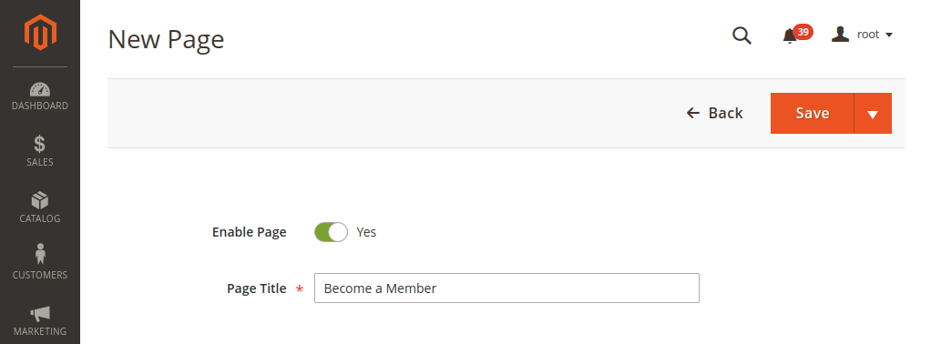 CMS magento 2