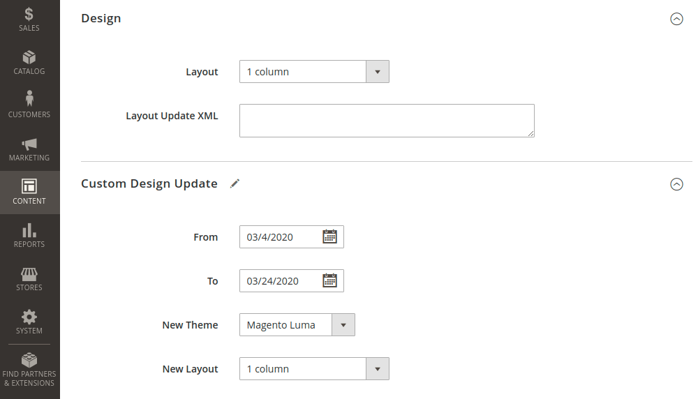 CMS magento 2