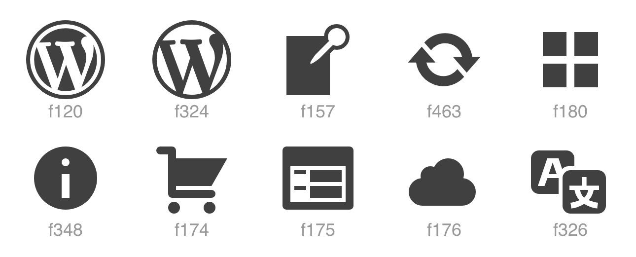 WordPress Dashicons